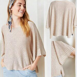 Anthropologie Alicia Shimmer Relaxed Fit Pullover - Gold/Linen - L